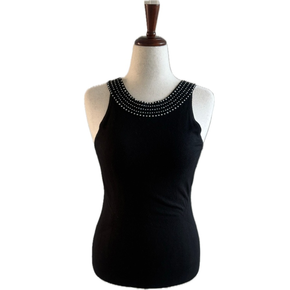 WHBM | | sleevless sweater Top w/ Studded Neckline | Sz M | VGC